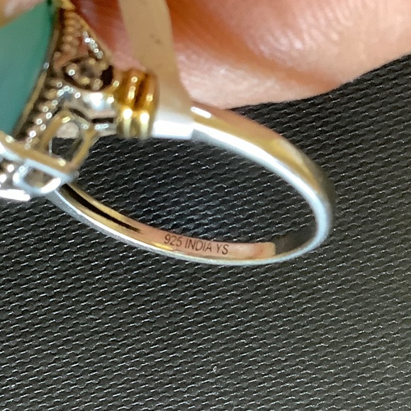 Sterling Silver Genuine Gemstone Aqua Chalcedony Ring Size-8 - Picture 16 of 16